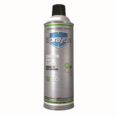 Krylon Sprayon Stainless Steel Cleaner, Size: 20 oz, Net Wt: 17 oz SC0885000